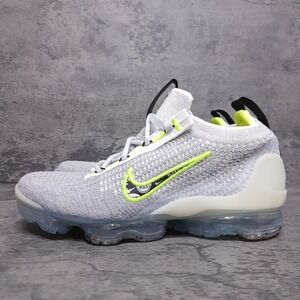 NIKE Air Vapormax 2021 Flyknit GS Kids Size 4Y Womens 5.5 Wolf Grey‎ Volt Green